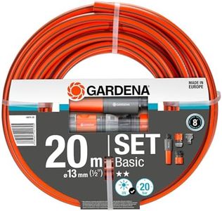 GARDENA 18970-28 Hoses Basic Hose Set 13 mm (1/2"), 20 m with Spray Gun and Connector