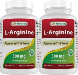 Best Naturals L-Arginine 500mg 250 Capsules (250 Count (Pack of 2))