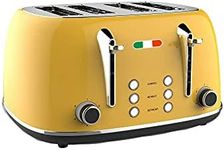 Vintage Electric 4 slice Toaster Yellow Stainless Steel 1650W