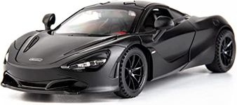 WireScorts 1:32 Diecast Car Model MCLAREN 720s Alloy Toy Car Pull Back with Light and Sound Toy Vehicle for Girls Boys Adults Gift - Black