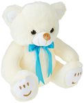 Amazon Brand - Jam & Honey Teddy Bear, Cute, Soft Toy (33 Cm, White, Cream), Great Birthday Gift