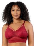 PARFAIT Mia Lace P5951 Women's Full Busted Lightly Padded Wire Free Bra, Rio Red, 40DD