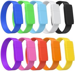 Lot de 10 clés USB 2.0 Multicolores de 4 Go avec Bracelet - 4 Go - Clé USB 2.0 Portable et abordable - Clé USB - Clé USB - Clé USB colorée pour la journée des Enfants FEBNISCTE