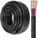 14AWG 4-Conductor Control Cable for Mini Split Air Conditioner - Heavy Duty Bare Copper Wire with PVC Jacket, 300V Rated, 14 Gauge for HVAC Systems 50FT