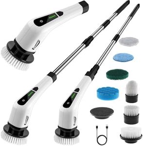 2025 Upgraded Electric Spin Scrubber – Cordless Cleaning Brush with 400 RPM Dual-Speed, IPX5 Waterproof, 90-Minute Runtime, 8 Brush Heads, and Extension Handle for Powerful Cleaning