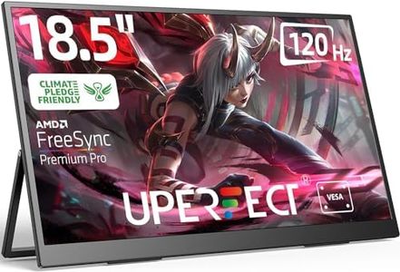 UPERFECT Portable Monitor 18.5 inch 120HZ 100% sRGB 1080P with VESA & Stand 180° Adjustable Ultra-Slim & Lightweight Frameless FHD FreeSync IPS HDR Gaming Display, Travel Second Monitor for Laptop