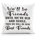 NATSUNO Friends Pillow Covers 18X18,Best Friend Pillow Case,Friendship Gifts,Friendship Gifts for Women Friends,Long Distance Relationship Gifts