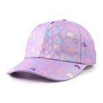 Zsedrut Girls Baseball Cap Kids Cute Sun Hat Adjustable Trucker Hats Toddler Unicorn Ponytail Caps Spring Summer (3-8Y,Purple Heart)