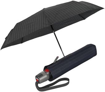 Knirps T.200 Medium Duomatic Automatic Open Close Rain Umbrella for Adults - Portable Weather Protection - Compact, Fits in Backpack or Purse, Retractable with Carrying Case, Stripe, 97cm Diameter