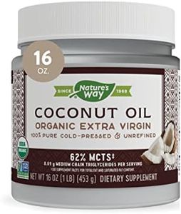 Nature's Way Organic Extra Virgin Coconut Oil, Pure and Unrefined, 62% MCTs, 16 Oz