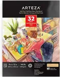 ARTEZA Watercolor Paper, 32 Sheets Each, 9x12 Inch Water Color Paper, 140lb/300gsm, Cold Press, Acid Free Art Paper