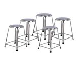 Lifetime Stools 18 inch Stainless Steel Stool for Sitting, Round Shape - Clinic,Hospitals, Shop, Medical, Office, Doctor, Hotel, Outdoor for Multipurpose use (Pack of 5)