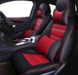 3D FRONTLINE PU Leather Car Seat Cover Black-Red Compatible with Jeep Compass