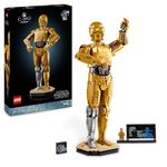 LEGO Star Wars C-3PO Figure - Collectible Display Model Kit for Adults - incl. a Stand, Information Plaque & a Minifigure - Gift Idea for Fans 75398