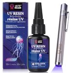 LET'S RESIN UV Resin Kit with Light, Bonding&Curing in Seconds, 30ml UV Resin Kit with UV Flashlight for Welding, Jewelry UV Glue Adhesive for Plastic Repair, Glass Light, Craft Decor