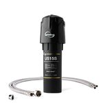 iSpring US15SD Direct-Connect Under Sink Water Filter System, High Capacity Filtration, Fits Kitchen and Bathroom Faucets, Reduces Lead and Chlorine, 10" x 2.5", Black