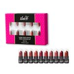 Iba Long Stay Creamy Matte Micro Mini Lipstick Kit | Bullet Matte Lipstick Set | Highly Pigmented and Long Lasting | Hydrating & Moisturizing Mini Lipsticks Set for Women | Mini Lipstick Combo Pack | (Set of 10) 12 g (1.2 g Each)