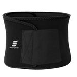 Amazon Brand - Symactive Sweat/Stomach Slim Belt | for Women & Men | Adjustable Velcro Closure | for Tummy/Core Exercises, Gym Workouts, Running & Yoga | Back Support (Black)