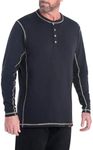 Legendary Whitetails Men's Standard Maverick Slub Henley Shirt, Black, X-Large