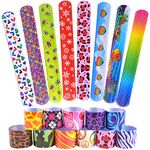 KUUQA 60 PCS Slap Bracelets Slap Wrist Bands with Hearts Animal Patterns for Kids Birthday Party Bag Fillers School Goodie Bag Little Toys Favours