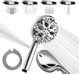 SparkPod Shower Head and Hose Set - High Pressure Showerhead with 10 Spray Settings - Luxury 5" Handheld High Power Shower Heads with High Pressure Jets - Polished Chrome (No Filter)