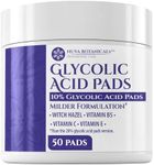 10% Glycolic Acid Pads (50 Pads) - Exfoliating Pads for Face Chemical Peel for Face at Home - Glycolic Acid Peel Exfoliating Face Pads - Acne Pads Facial Peel Face Exfoliating Pads with Vitamin C