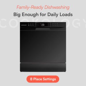 Cookology Mini Countertop Dishwasher – Black Compact Tabletop