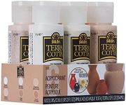 FolkArt Terra Cotta Acrylic Paint Set, Essentials 6 Piece DIY Terra Cotta Acrylic Paint Kit Featuring 6 Colors For DIY Indoor & Outdoor Multi-Surface Craft Projects, 7592