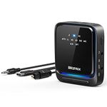 BlitzMax bluetooth 5.2 Adapter, bluetooth Transmitter Receiver, Low Latency & HD, Dual Connection, 3.5 mm AUX + RCA + Digital Optical Output, for TV/Speaker/Home Stereo/Laptop, black