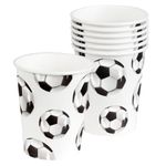 Wanna Party Soccer Themed Party Paper Cups 9 Ounces Soccer Cups for Soccer Party Supplies Decorations/Football Party Decorations-Pack of - 8