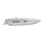 Groz Lightweight Retractable Utility Knife with 5 Heavy-Duty Blades | Light and Robust | 50% Sharper Blades | Inbuilt Storage with 4 Spare Blades | KNV/5