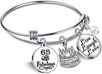 Birthday Gifts for Her Bangle Bracelets Live Laugh Love for 13th 18th 21st 30th 40th 50th 60th (65th Birthday)