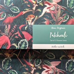 Scented Drawer Liner - Set of 5 Pathcouli - Jungle Green Design