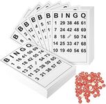 Bingo Paper Game Cards, Bingo Cards with Wooden Numbers for Children, Family Bingo Game Card, Gaming Supplies for Rooms, Large Parties, Family Fun - Up to 24 Players