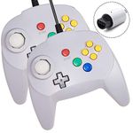 2 Pack N64 Controller for Retro Games, kiwitatá Mini N64 Remote Wired 64-bit Gamepad Joystick Controllers for N64 Video Console Gray