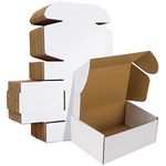 HORLIMER 9x6x4 inches Shipping Boxes Set of 25, White Corrugated Cardboard Box Literature Mailer