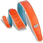 Levy's Leathers Vinyl Guitar Strap, 2.75-Inch Wide, Orange/Teal