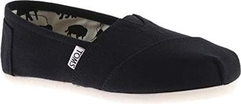 TOMS Canvas Women Classic, Womens Shoes, Black (Black Canvas), 5.5 US