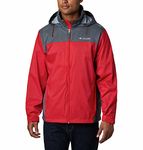 Columbia Men's Glennaker Lake Waterproof Rain Jacket, Mountain Red/Graphite, Large