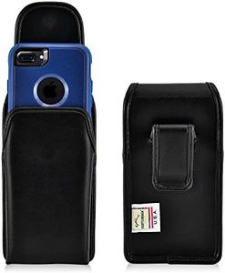 iPhone 8 iPhone 7 Vertical Holster for Otterbox COMMUTER Case Turtleback Belt Case made for Otterbox COMMUTER with Flush Leather Covered Metal Belt Clip Black Leather Pouch Made in USA