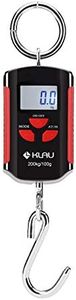 Klau Mini Crane Scale, Portable 200 kg / 400 lb Heavy Duty Digital Scales LCD Display with Backlight for Home Farm Market Fishing Hunting Black and Red