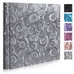RECUTMS 4x6 Photo Album,600 Pockets Insert Albums Rose Pattern PU Leather Cover for Baby Family Wedding Picture Albums 600 Pockets Holds Horizontal and Vertical Photos Albums (Silver)