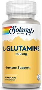Solaray L-Glutamine 500mg | Recuperación muscular saludable, apoyo gastrointestinal e inmunológico | Sin Gluten | Apto Para Veganos | 50 VegCaps