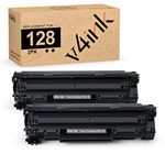 V4INK 2 Pack Compatible Toner Cartridge Replacement for Canon 128 CRG128 for use in Canon ImageCLASS D530 D550 D520 MF4890DW MF4880DW MF4770N MF4450 MF4570DN MF4410 MF4420n MF4412 Faxphone L100 L190