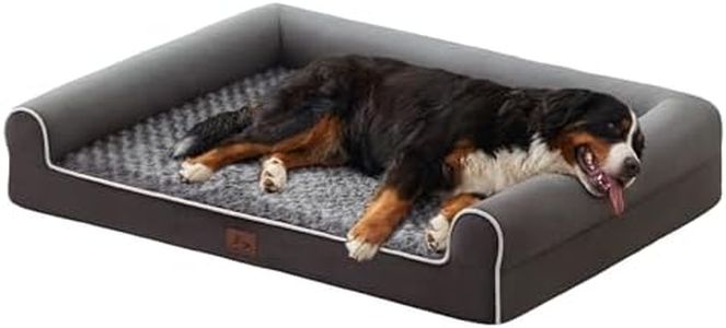 Warmrest Large Dog Beds Large Sized Dogs, Orthopedic XXL XL Dog Bed for Medium Size Dogs, Big Waterproof Couch Sofa with Removable Washable Cover for Pet, Dark Grey, 48"*35"*8"