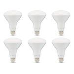 Amazon Basics 65W Equivalent, Soft White, Dimmable, 10,000 Hour Lifetime, BR30 LED Light Bulb | 6-Pack