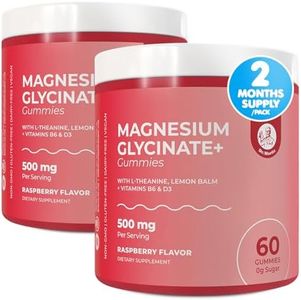Award Winning Magnesium Glycinate Gummies for Adults & Kids - with L-Theanine & Lemon Balm - Magnesium Gummies for Women & Men for Relaxation Support - No Sugar Added, Non-GMO (120 Count)