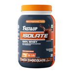 Fast&Up 100% Pure European Whey Protein Isolate, Ultralow Carbs | 30 Servings | 26g Protein per serve | Low Lactose & Gluten Free | Fast Acting, No Bloating - Rich Chocolate Flavour