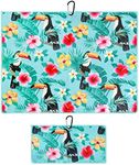Playing It Forward Toucan Bahamas Golf Towel with Clip for Women and Men for Golf Bags, Microfiber Large Multipurpose and Small Ball Towels, Set of 2