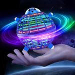OBEST Flying Ball Toy, Hand Controlled Mini Drone for Kids Flying Orb Toy Boomerang Spinner Drone, Hover Ball with LED Lights, Toy for Children(Blue)